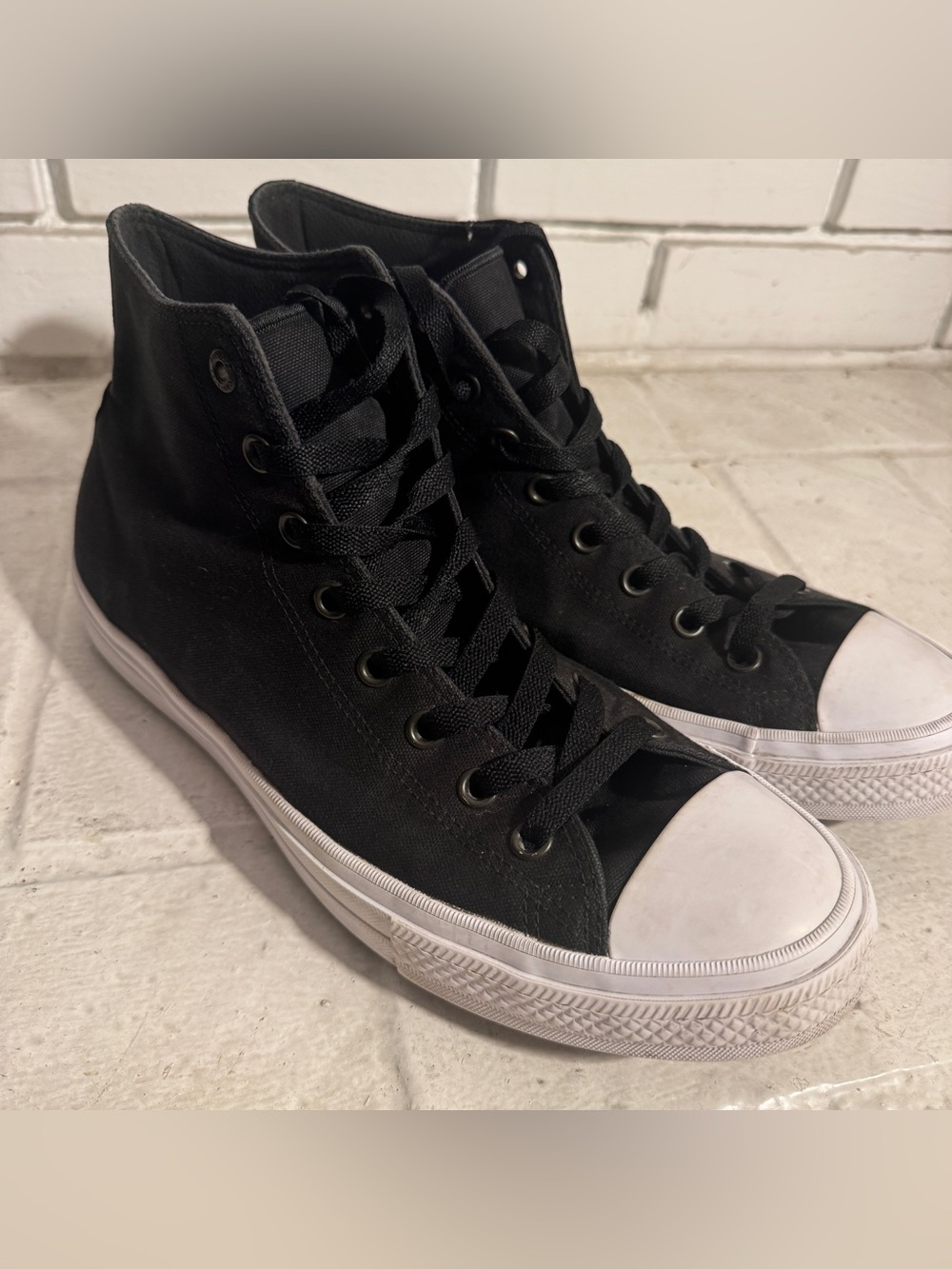 Converse Chuck Taylor II Hi Black Canvas Lunarlon 150143C Men 11.5 / Women 13.5